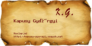 Kapusy Györgyi névjegykártya